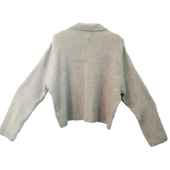 Jessica Simpson Women's Cardigan Buttons Sage Green Cropped Sweater - Large - Picture 9 of 9